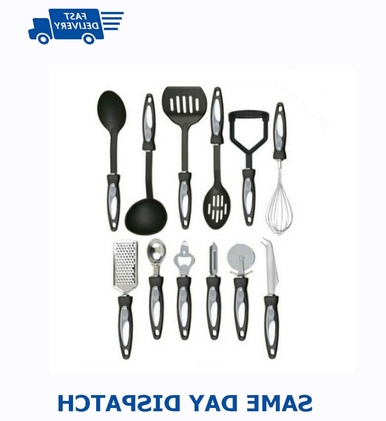12pcs acciaio inox nylon antiaderente cucinare utensile