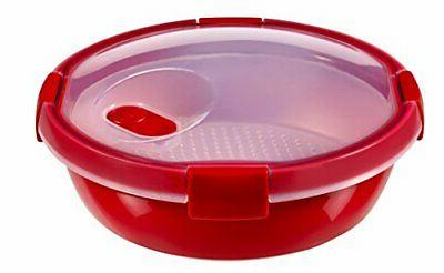 232577 vaporiera microonde rotondo plastica rosso 20