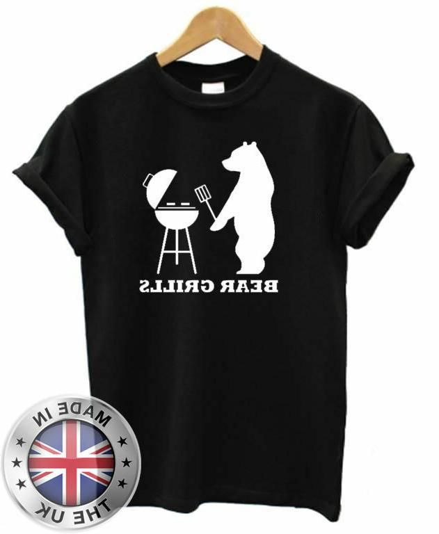 divertente t shirt uomo orso microonde griglie