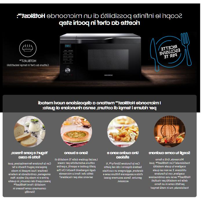 forno microonde combinato grill crisp hotblast mc28m6075cs