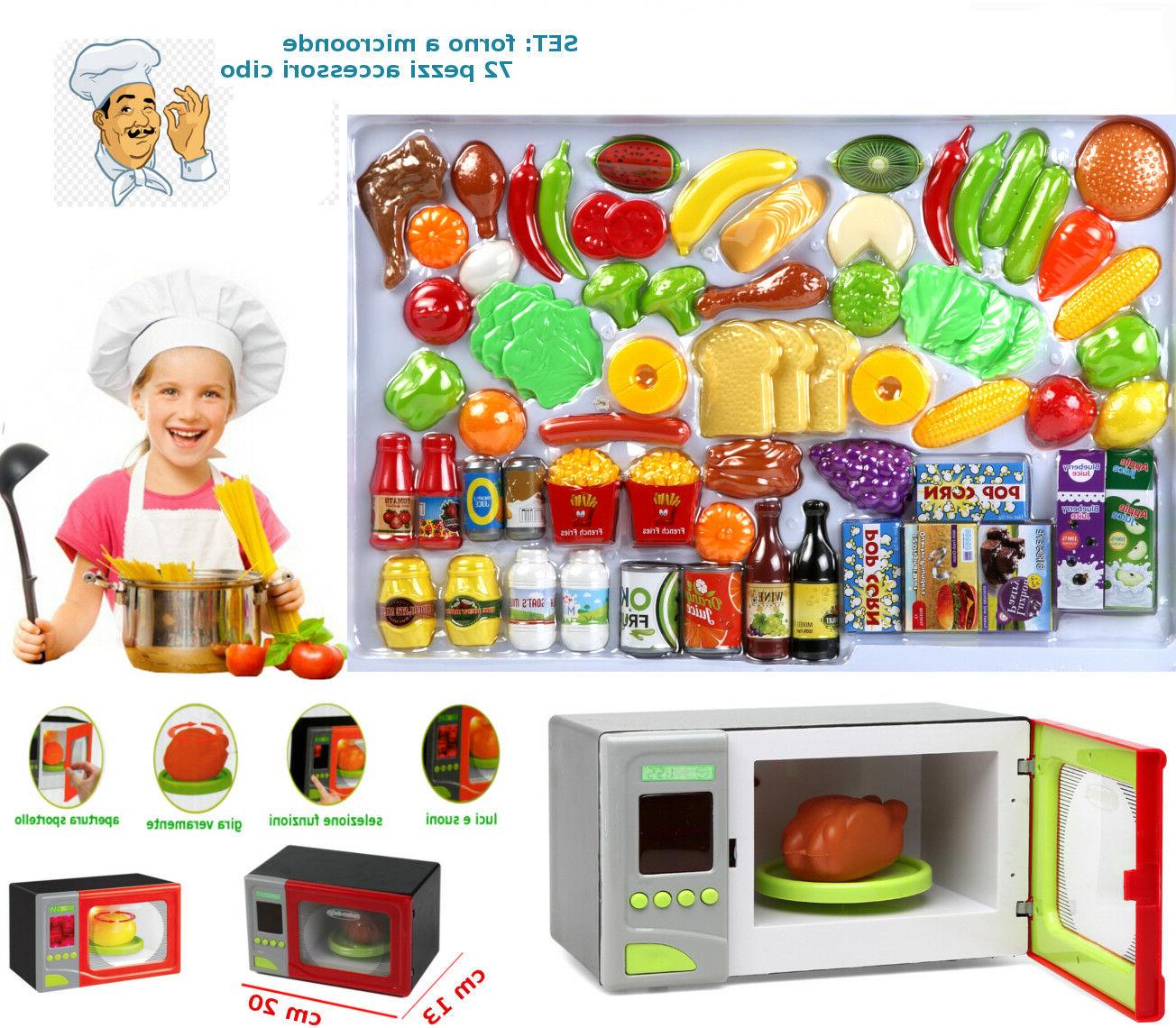 forno microonde cucina giocattolo set accessori cibo