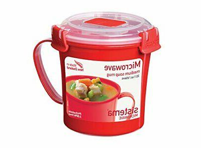 microwave tazza mug con coperchio plastica rosso