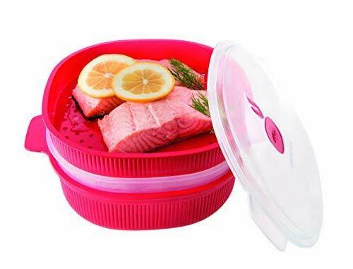 vaporiera per microonde 4 lt 2 tier